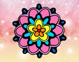 Disegno Mandala un fiore pitturato su ale04
