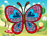 Disegno Mandala farfalla pitturato su irenedeg