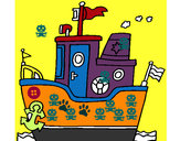 Disegno Barca con ancora  pitturato su samuel2008