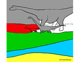 Disegno Famiglia di Brachiosauri  pitturato su enzo123456