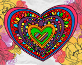 Disegno Mandala cuore pitturato su alessia5