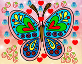 Disegno Mandala farfalla pitturato su alessia5
