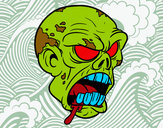 Disegno Testa di zombie pitturato su alessia5