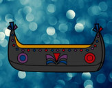 Disegno Barca indiano pitturato su lucatoro