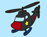 Disegno Elicottero con una stella pitturato su lucatoro
