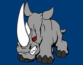 Disegno Rinoceronte II pitturato su lucatoro