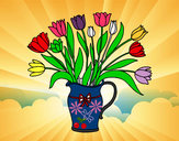 Disegno Vaso di tulipani pitturato su alessiacom
