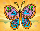 Disegno Mandala farfalla pitturato su camillina1