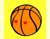 Disegno Pallone da pallacanestro pitturato su Monci