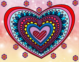 Disegno Mandala cuore pitturato su gursi 