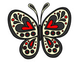 Disegno Mandala farfalla pitturato su PEPETTO