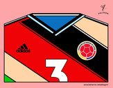 Disegno Maglia dei mondiali di calcio 2014 della Colombia pitturato su stacey