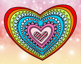 Disegno Mandala cuore pitturato su ale04