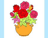 Disegno Vaso di fiori pitturato su ale04