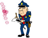 Disegno Poliziotto che fa la multa pitturato su EmaLele98