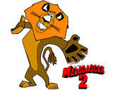 Disegno Madagascar 2 Alex 2 pitturato su STAN