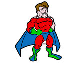 Disegno Muscoloso supereroe pitturato su STAN