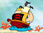 Disegno Nave dei pirati pitturato su riccardo08