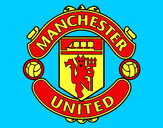 Disegno Stemma del Manchester United FC pitturato su blake