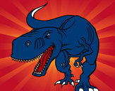 Disegno Tyrannosaurus Rex arrabbiata pitturato su STAN