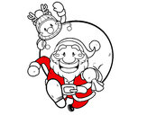 Disegno Babbo Natale e Rudolph pitturato su matteosamo