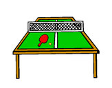 Disegno Ping pong pitturato su cadriana