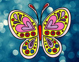 Disegno Mandala farfalla pitturato su giuliettap