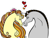 Disegno Cavalli innamorati pitturato su Colorina88