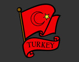 Disegno Bandiera della Turchia pitturato su davidem