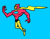Disegno Supereroi potente pitturato su ALESSAN