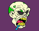 Disegno Testa di zombie pitturato su ALESSAN