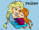 Disegno Frozen Elsa e Anna pitturato su Bianca03