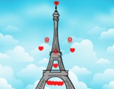 Disegno La torre Eiffel pitturato su cele