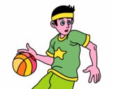 Disegno Giovane giocatore di basket pitturato su Achille