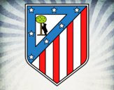 Disegno Stemma del Club Atlético de Madrid pitturato su andi