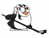 Pinguino giocare a hockey