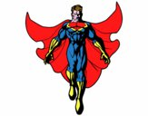 Disegno Un Supereroe in volo pitturato su Toxx