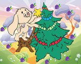 Coniglio decorazione albero di Natale