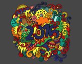 Disegno Collage 2016 pitturato su stefan