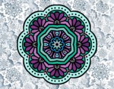 Disegno Mandala mosaico modernista  pitturato su gaga