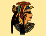 Disegno Profilo di Cleopatra pitturato su samantha