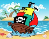 Disegno Nave dei pirati pitturato su bb10