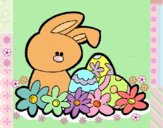 Disegno Coniglietto di Pasqua  pitturato su gaga