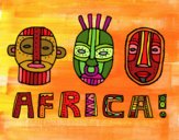Disegno Tribù di Africa pitturato su gaga