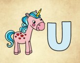 Disegno U di Unicorno pitturato su LallaBit