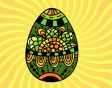 Disegno Un uovo di Pasqua floreale pitturato su gaga