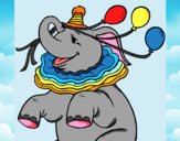 Disegno Elefante con 3 palloncini  pitturato su gaga