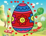 Uovo di Pasqua con fiori