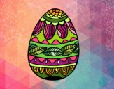 Disegno Uovo di Pasqua con motivo vegetale pitturato su gaga