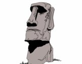 Disegno Moai dell'isola di Pasqua pitturato su Samu2008
